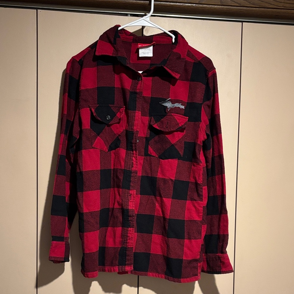 Red and Black Plaid Button Down Shirt